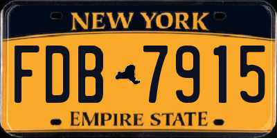 NY license plate FDB7915