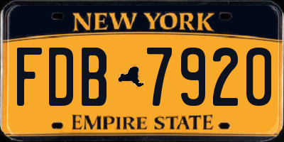 NY license plate FDB7920
