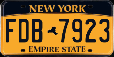 NY license plate FDB7923