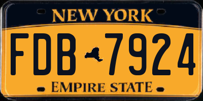 NY license plate FDB7924