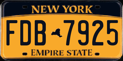 NY license plate FDB7925