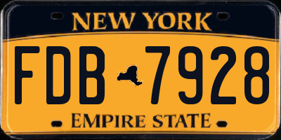 NY license plate FDB7928