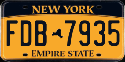 NY license plate FDB7935