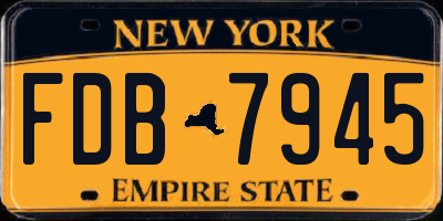 NY license plate FDB7945