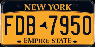NY license plate FDB7950