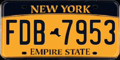 NY license plate FDB7953