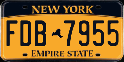 NY license plate FDB7955