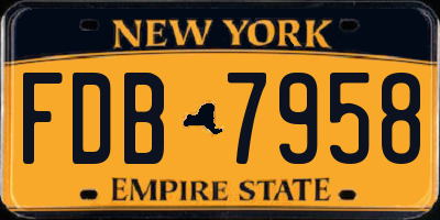 NY license plate FDB7958
