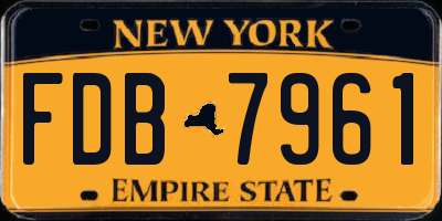 NY license plate FDB7961