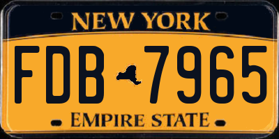 NY license plate FDB7965
