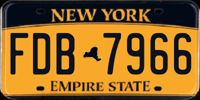 NY license plate FDB7966