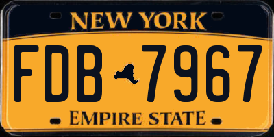NY license plate FDB7967
