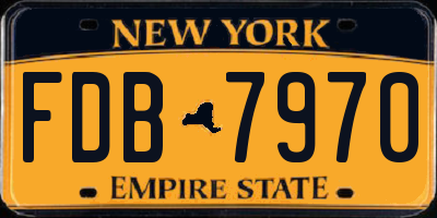 NY license plate FDB7970