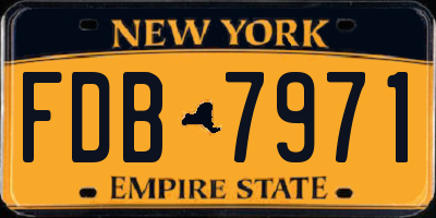 NY license plate FDB7971