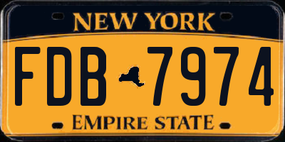 NY license plate FDB7974