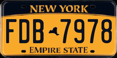 NY license plate FDB7978