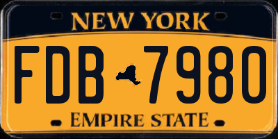NY license plate FDB7980