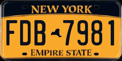NY license plate FDB7981