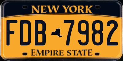NY license plate FDB7982