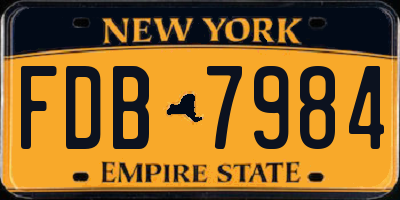NY license plate FDB7984