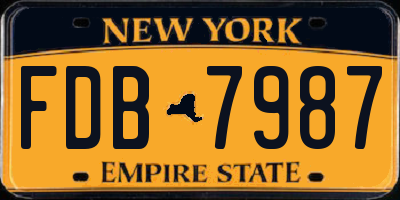 NY license plate FDB7987