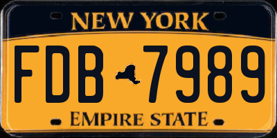 NY license plate FDB7989