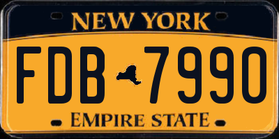 NY license plate FDB7990