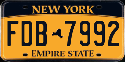 NY license plate FDB7992