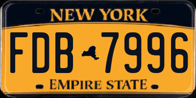 NY license plate FDB7996