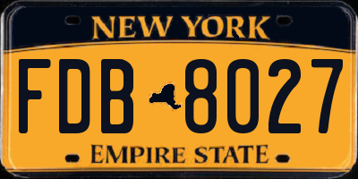 NY license plate FDB8027