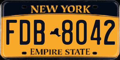 NY license plate FDB8042