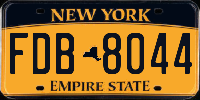 NY license plate FDB8044