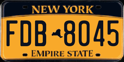 NY license plate FDB8045
