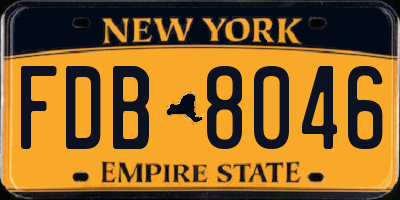 NY license plate FDB8046