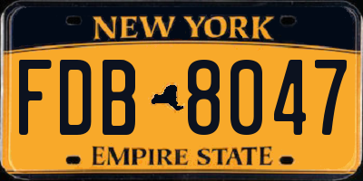 NY license plate FDB8047