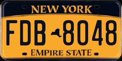 NY license plate FDB8048