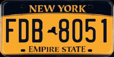 NY license plate FDB8051
