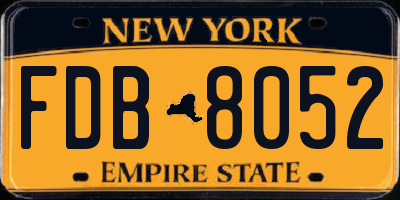 NY license plate FDB8052