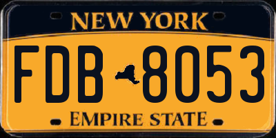 NY license plate FDB8053