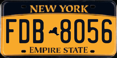 NY license plate FDB8056