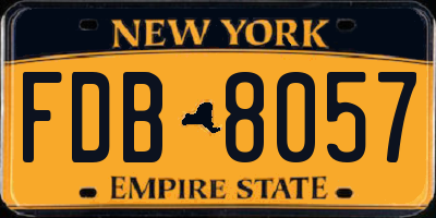 NY license plate FDB8057