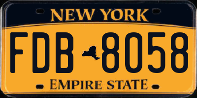 NY license plate FDB8058