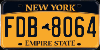 NY license plate FDB8064