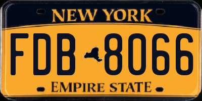 NY license plate FDB8066