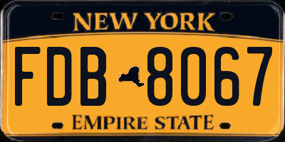 NY license plate FDB8067