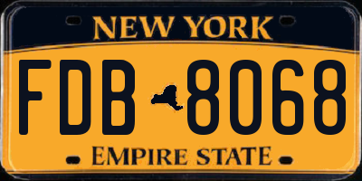 NY license plate FDB8068
