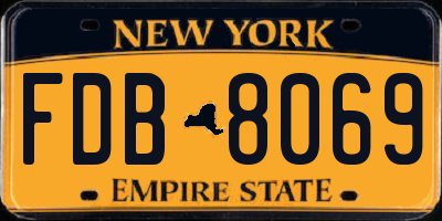 NY license plate FDB8069
