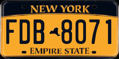 NY license plate FDB8071