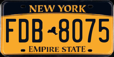 NY license plate FDB8075
