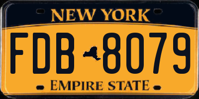NY license plate FDB8079